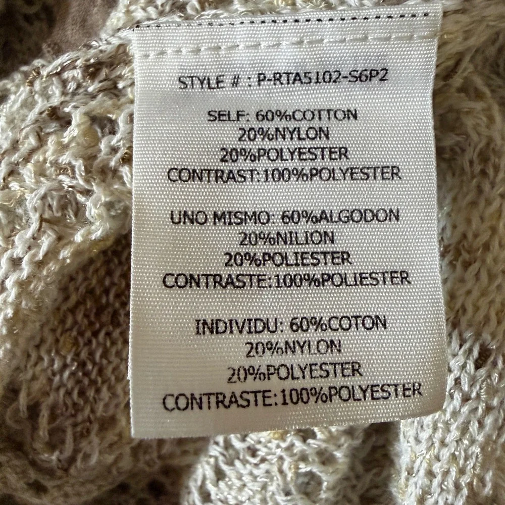 Ryu Crochet Knit Dress Fairy 1XL Cream Boho Ruffle Handkerchief‎ Hem P-RTA5102